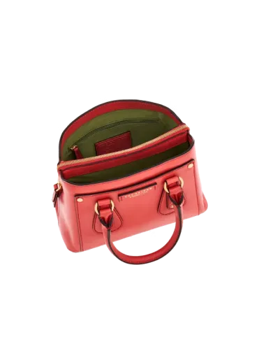 Women's leather handbag with three...