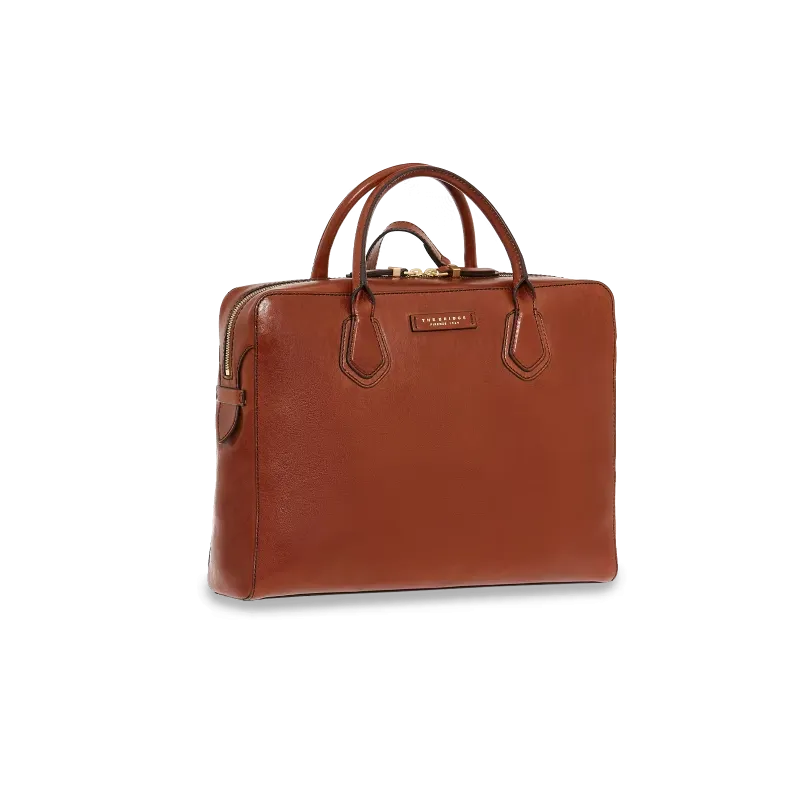 The Bridge Costanza Two-handles laptop briefcase, brown