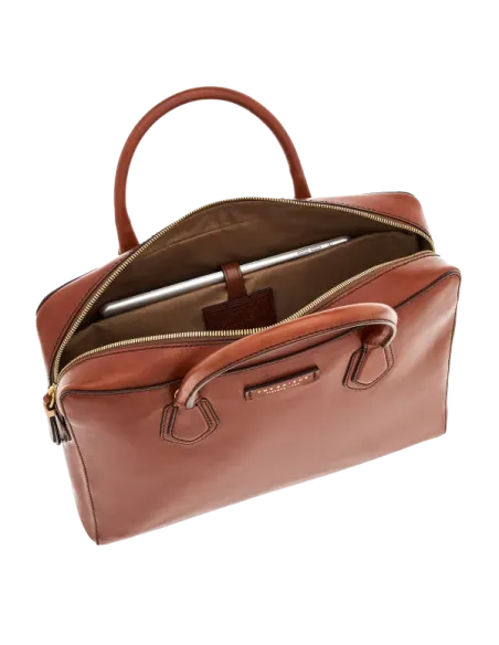The Bridge Costanza Two-handles laptop briefcase, brown