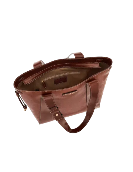 The Bridge Carlotta leather shopping bag, brown