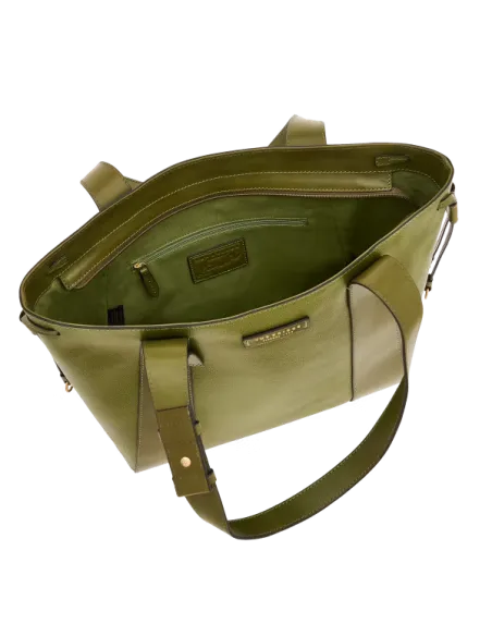 The Bridge Carlotta leather shopping bag, green