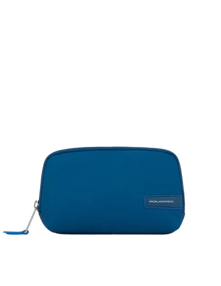 Piquadro Mittelgroße clutch aus rezykliertem Stoff Petrolblau