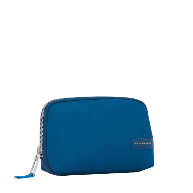 Piquadro Medium size clutch in recycled fabric petrol blue 2