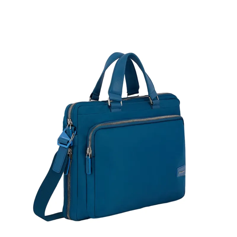 Piquadro PQ-RY expandable laptop briefcase petrol blue 2