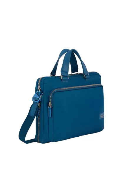 Piquadro PQ-RY expandable laptop briefcase petrol blue