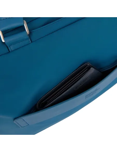 Piquadro PQ-RY erweiterbare schlanke Computer Aktentasche, petrolblau