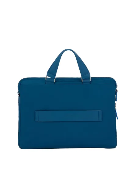 Piquadro PQ-RY expandable laptop briefcase petrol blue