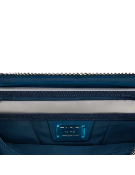Piquadro PQ-RY erweiterbare schlanke Computer Aktentasche, petrolblau