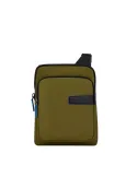 Piquadro iPad® crossbody bag in recycled fabric PQ-RY military green