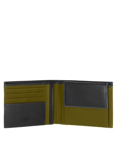 Piquadro PQ-RY Men's wallet in recycled with coin pocket military green