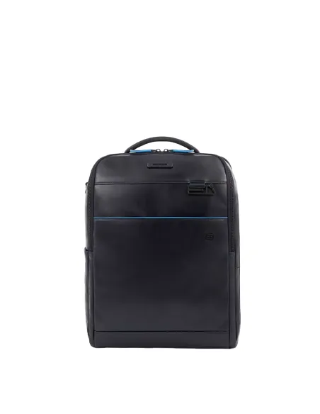 Piquadro Blue Square Revamp 15.6" laptop backpack with iPad® compartment and anti-theft cable, blue