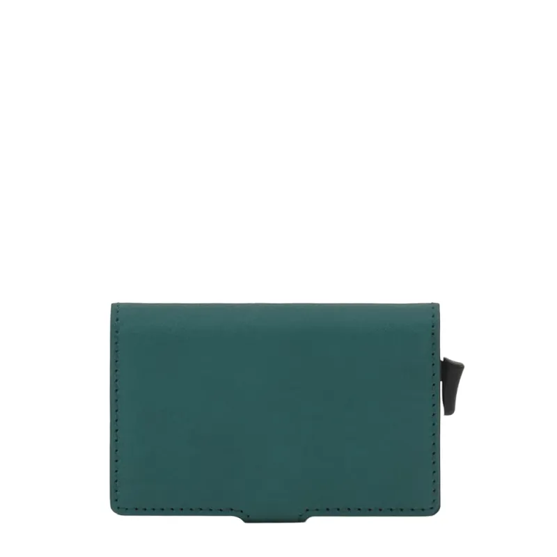 Compact wallet for Cash and credit cards Black Square green 2
