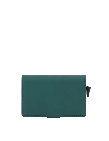 Porta carte di credito in metallo verde