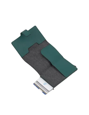 Porta carte di credito in metallo verde