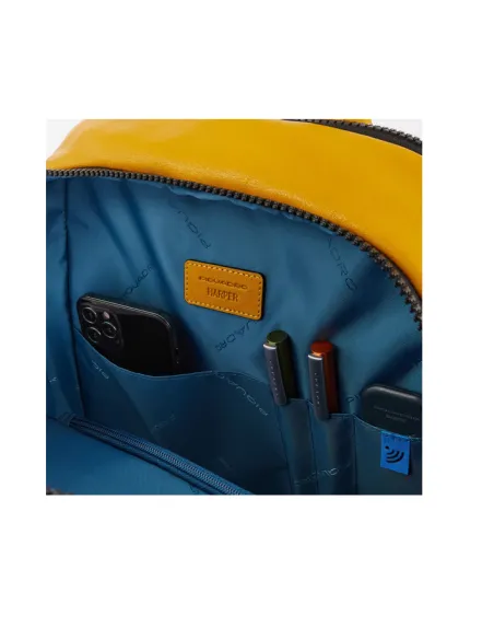 Piquadro Harper Leder PC-Rucksack, blau
