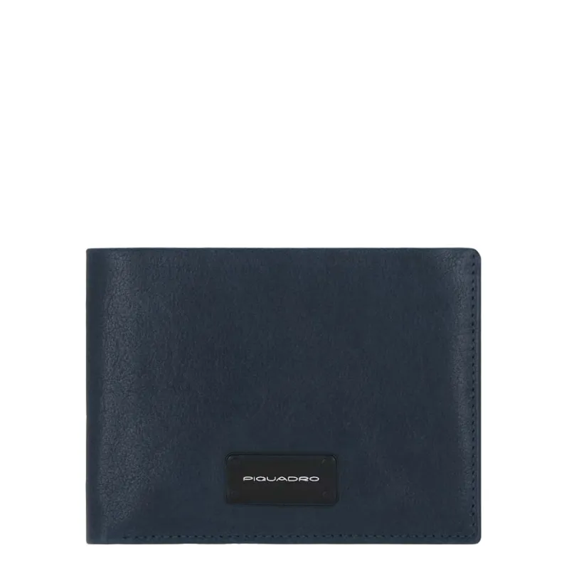 Portafogli uomo con zip per monete Piquadro Harper blu 2