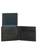 Men's wallet with zipped coin pocket and document window Harper black