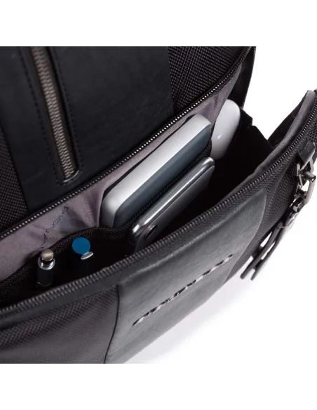 Piquadro Brief 2 Laptop and iPad® backpack with anti-theft cable, black