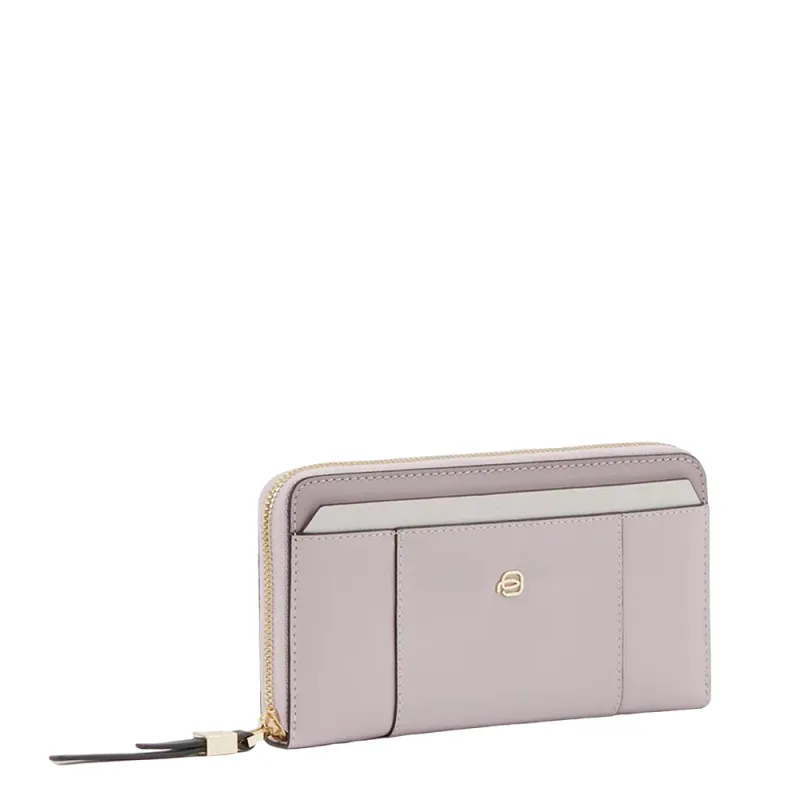 Zip-around women's wallet with card slots Circle, light... 2
