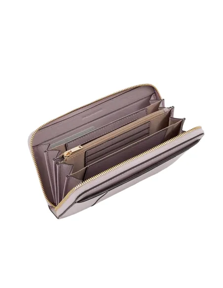 Zip-around women's wallet with card slots Circle, light violet