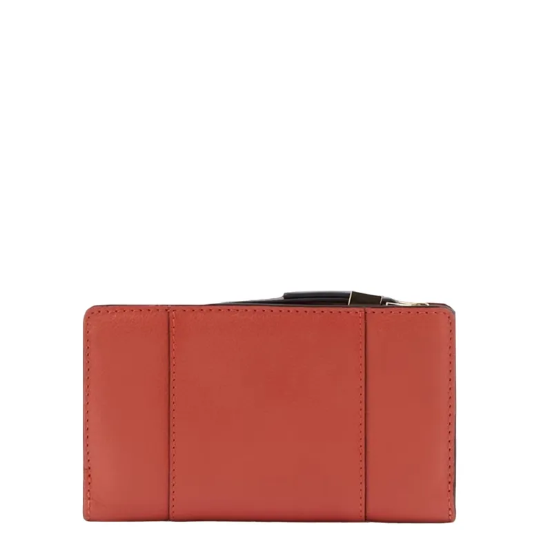 Women's leather wallet with 12 credit card slots Circle