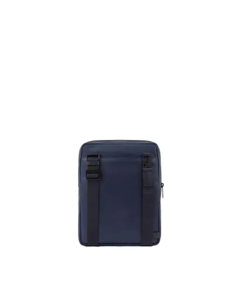 Borsello in pelle Piquadro Finn con tasca porta iPad® blu