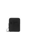 Leder-Umhängetasche mit iPad®-Fach Piquadro Finn, schwarz