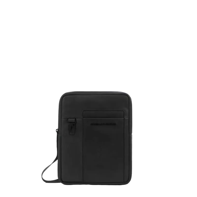 Borsello in pelle Piquadro Finn con tasca porta iPad® nero