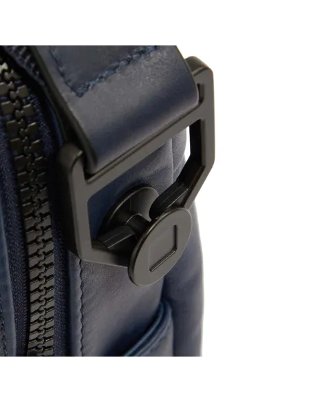 Laptop 14" briefcase with iPad® compartment Piquadro Finn, blue