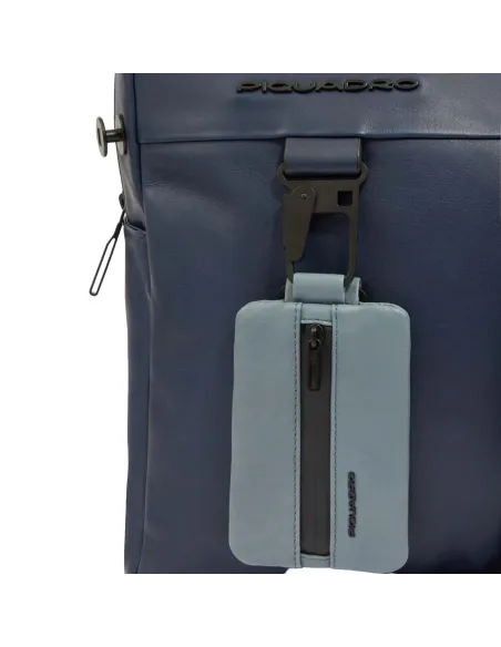 Laptop 14" briefcase with iPad® compartment Piquadro Finn, blue
