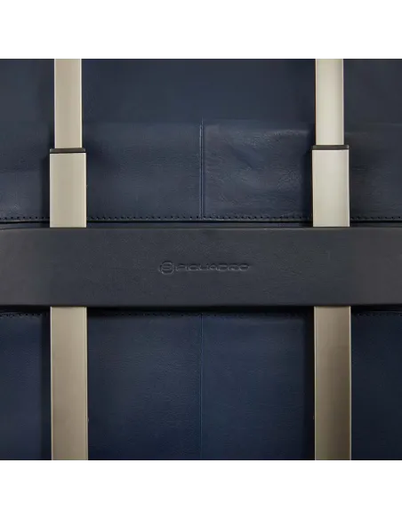 Laptop 14" briefcase with iPad® compartment Piquadro Finn, blue