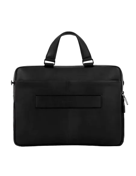 Cartella in pelle porta pc da 14 Piquadro Finn nero