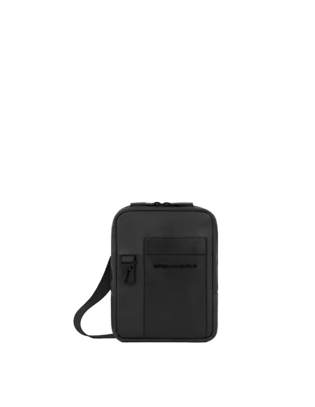 Umhängetasche aus leder mit iPad®mini-Fach Piquadro Finn, schwarz