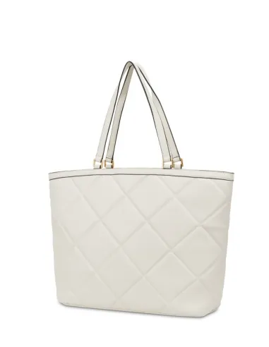 Quilted Pollini shopping bag with zip...