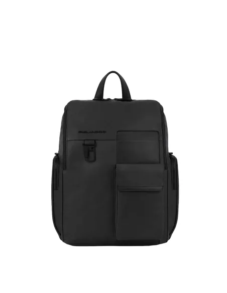 Piquadro Finn 14" Leder Computer-Rucksack, schwarz
