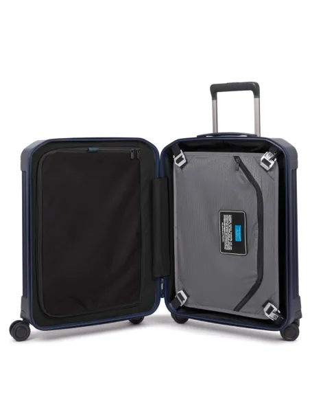 Piquadro PQ-Light ultra slim hardside spinner, matt blue