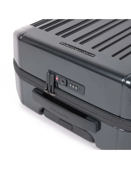 Piquadro PQ-Light Trolley-Kabine Polycarbonat, glänzendes Schwarz