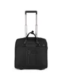 Piquadro Brief2 Slim, wheeled computer briefcase in recycled fabric with iPad® compartment, black