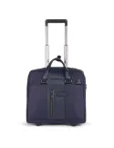 Piquadro Brief2 Slim, wheeled computer briefcase in recycled fabric with iPad® compartment, blue