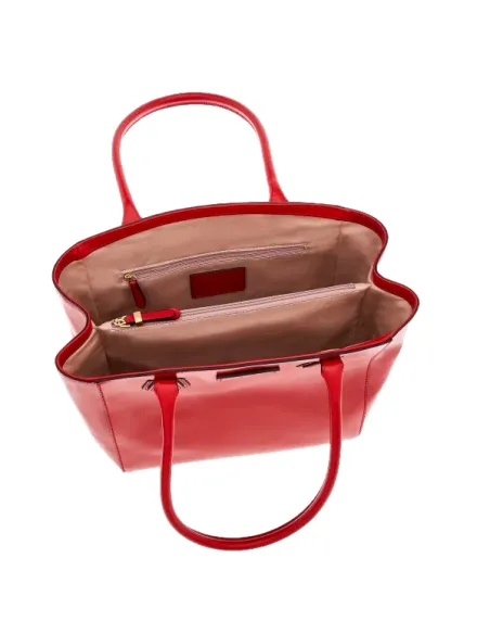 The Bridge Costanza leather shopping bag, red