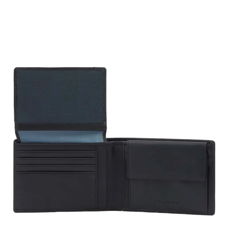 Piquadro Finn Men's wallet with flip up ID window, coin...