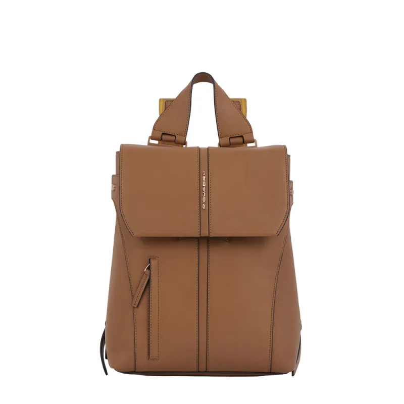 Small size, women's leather backpack with iPad®...