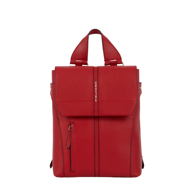 Damen Leder-Rucksack mit iPad®-Fach Piquadro Ray, rot
