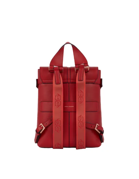 Damen Leder-Rucksack mit iPad®-Fach Piquadro Ray, rot