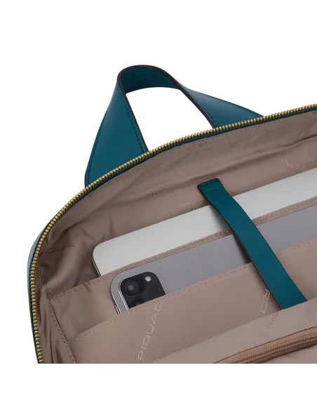 Zaino donna medio in pelle porta pc da 15,6 Piquadro Ray cuoio