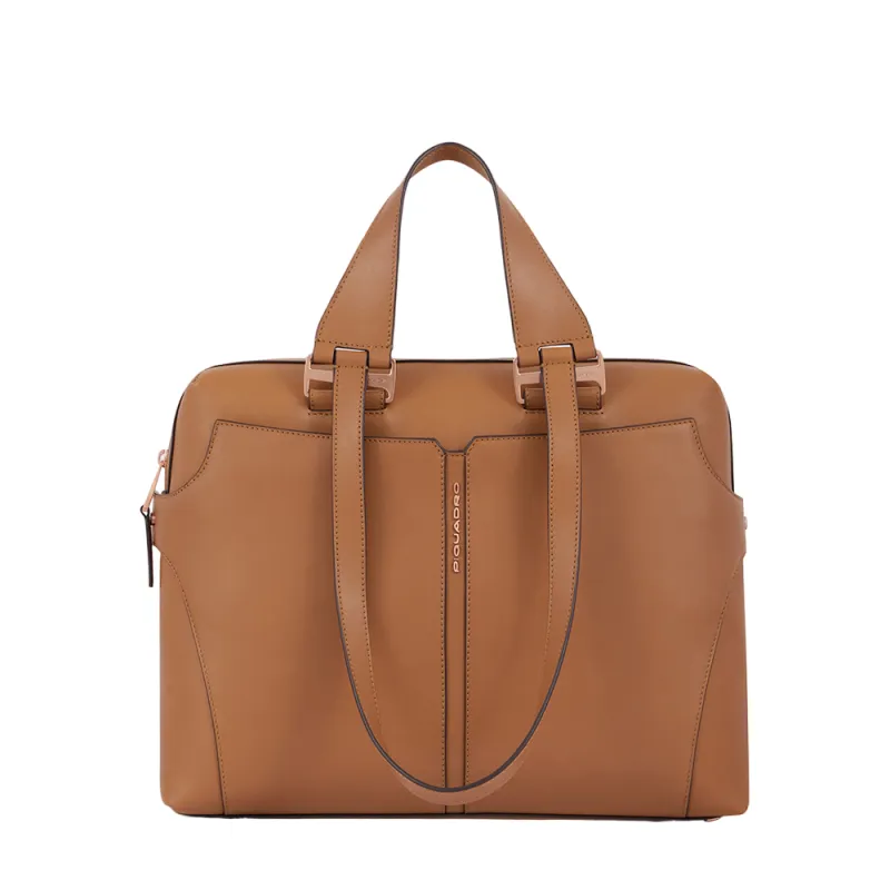 Damen Laptoptasche mit iPad®-Fach Piquadro Ray, braun