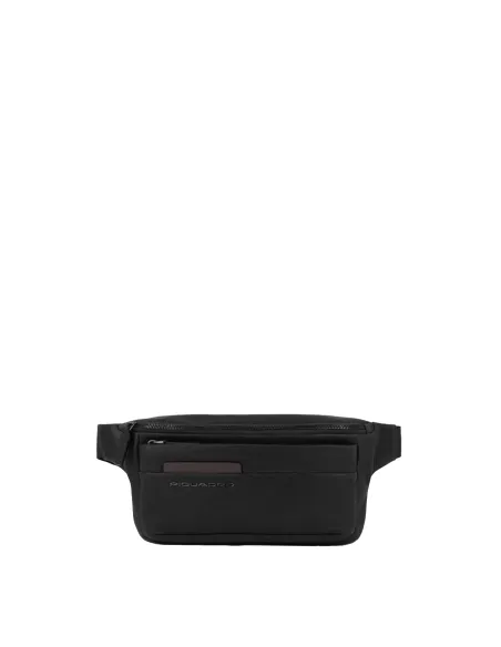 Leder-Gürteltasche Piquadro Paavo, schwarz