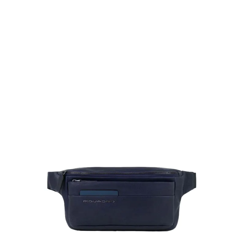 Leder-Gürteltasche Piquadro Paavo, blau