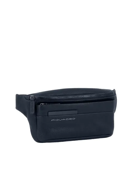 Leder-Gürteltasche Piquadro Paavo, blau