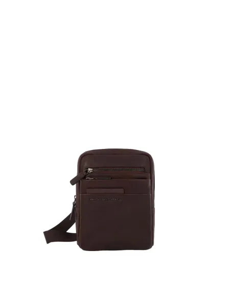 Leder-Umhängetasche mit iPad®mini-Fach Piquadro Ray, Dunkelbraun